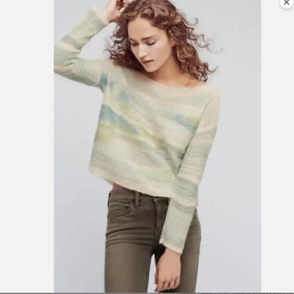 NWT Anthropologie Boho Chic Vibes Troubadour Alpaca Watercolor Pullover Sweater - Picture 5 of 9